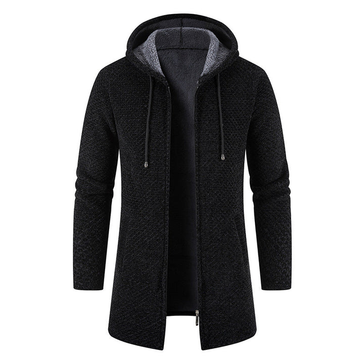 Stefan | Herren Winter Strickjacke mit Kapuze für Komfort