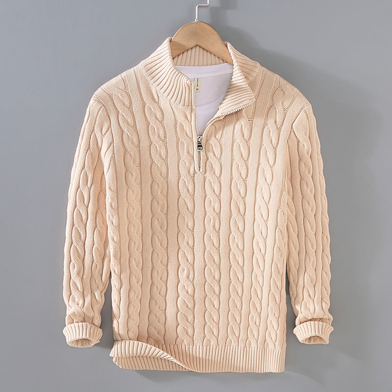 Sven | Bequemer Herren Winterpullover mit warmem Reißverschluss-Kragen - Elle Zürich