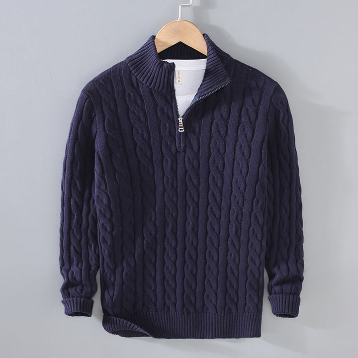 Sven | Bequemer Herren Winterpullover mit warmem Reißverschluss-Kragen - Elle Zürich