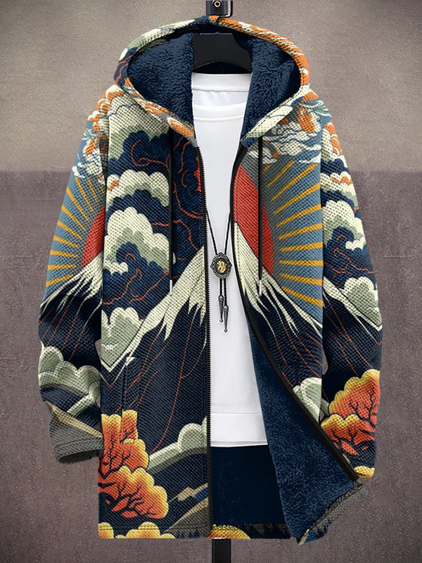 Felicia | Damen Winter Hoodie Cardigan mit Bergmotiv