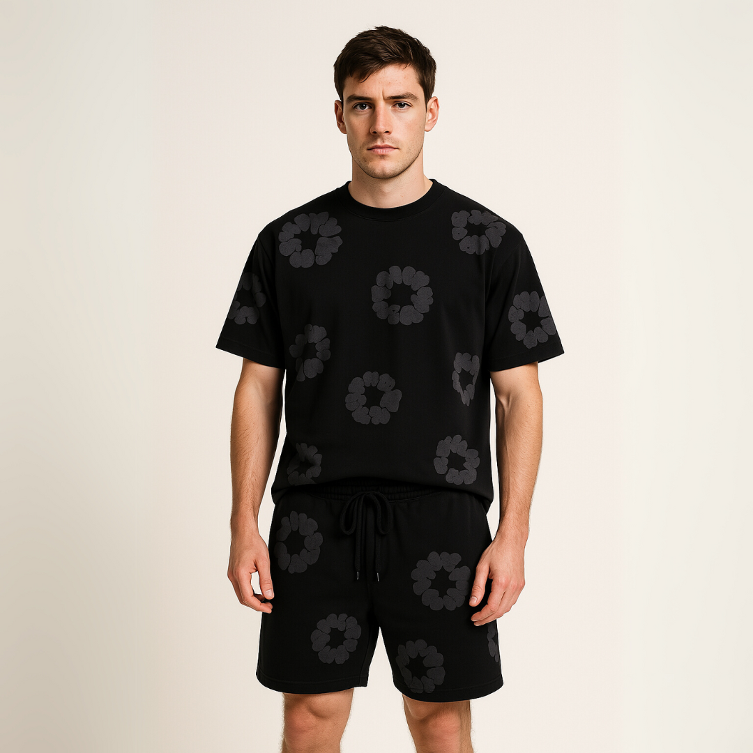 Sebastian | Unisex T-Shirt-und-Shorts-Set mit Blumenmuster - Elle Zürich