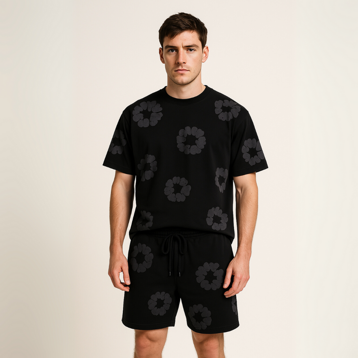 Sebastian | Unisex T-Shirt-und-Shorts-Set mit Blumenmuster - Elle Zürich