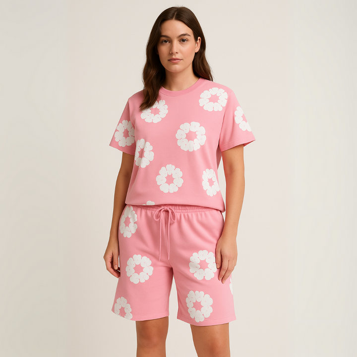 Sebastian | Unisex T-Shirt-und-Shorts-Set mit Blumenmuster - Elle Zürich