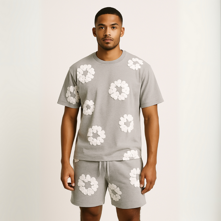 Sebastian | Unisex T-Shirt-und-Shorts-Set mit Blumenmuster - Elle Zürich
