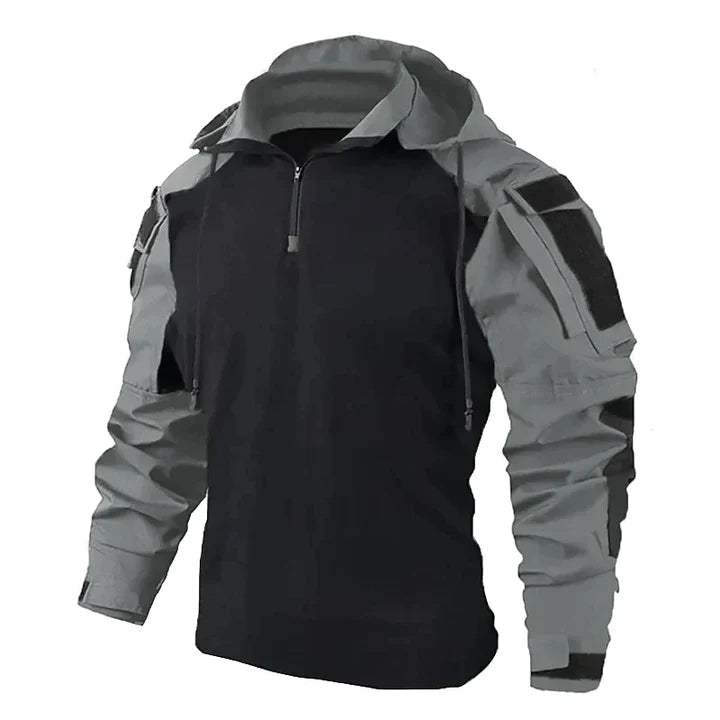 Peter | Herren Winter Combat Hoodie mit Camouflage-Ärmeln und Reißverschluss - Elle Zürich