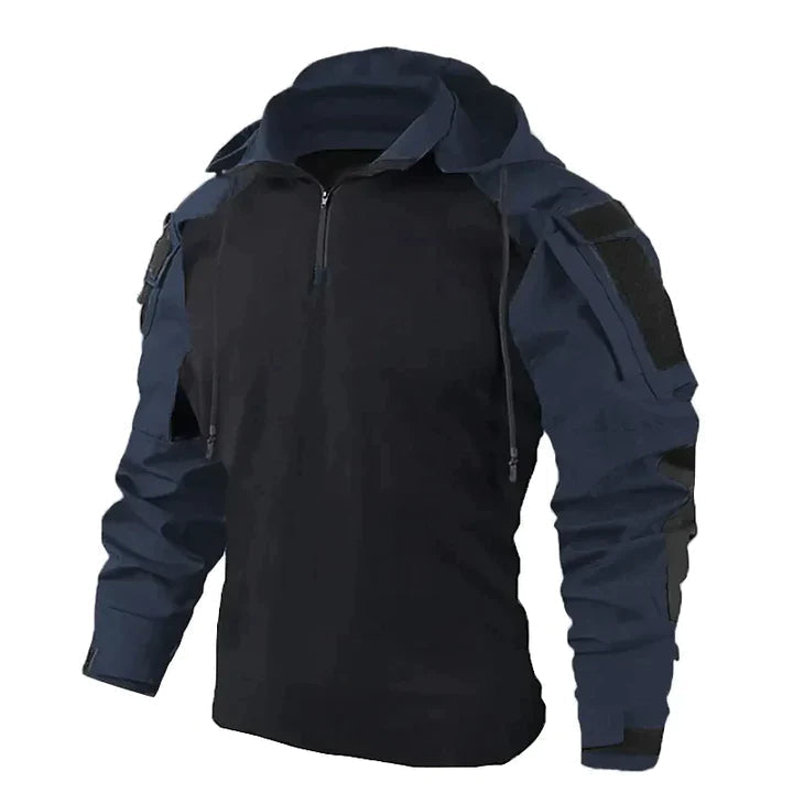 Peter | Herren Winter Combat Hoodie mit Camouflage-Ärmeln und Reißverschluss - Elle Zürich
