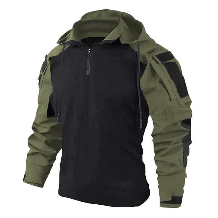 Peter | Herren Winter Combat Hoodie mit Camouflage-Ärmeln und Reißverschluss - Elle Zürich