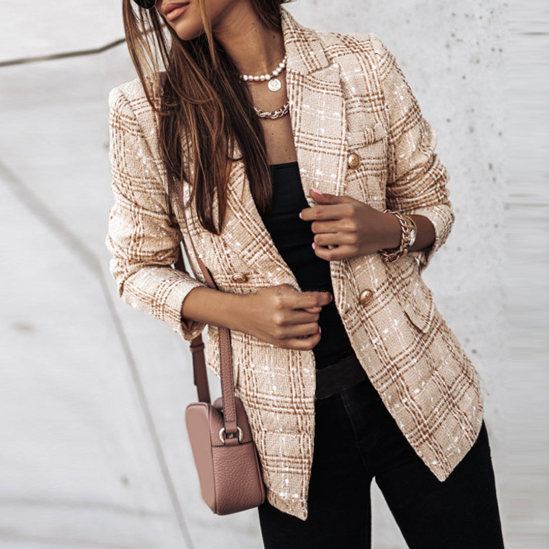 Martina | Stilvoller Karierter Blazer Mit Knöpfen - Elle Zürich