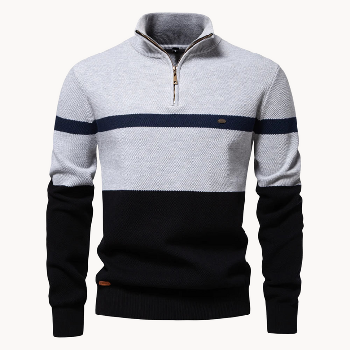 Thomas | Herren Winterpullover mit Reißverschluss und Streifen - Elle Zürich