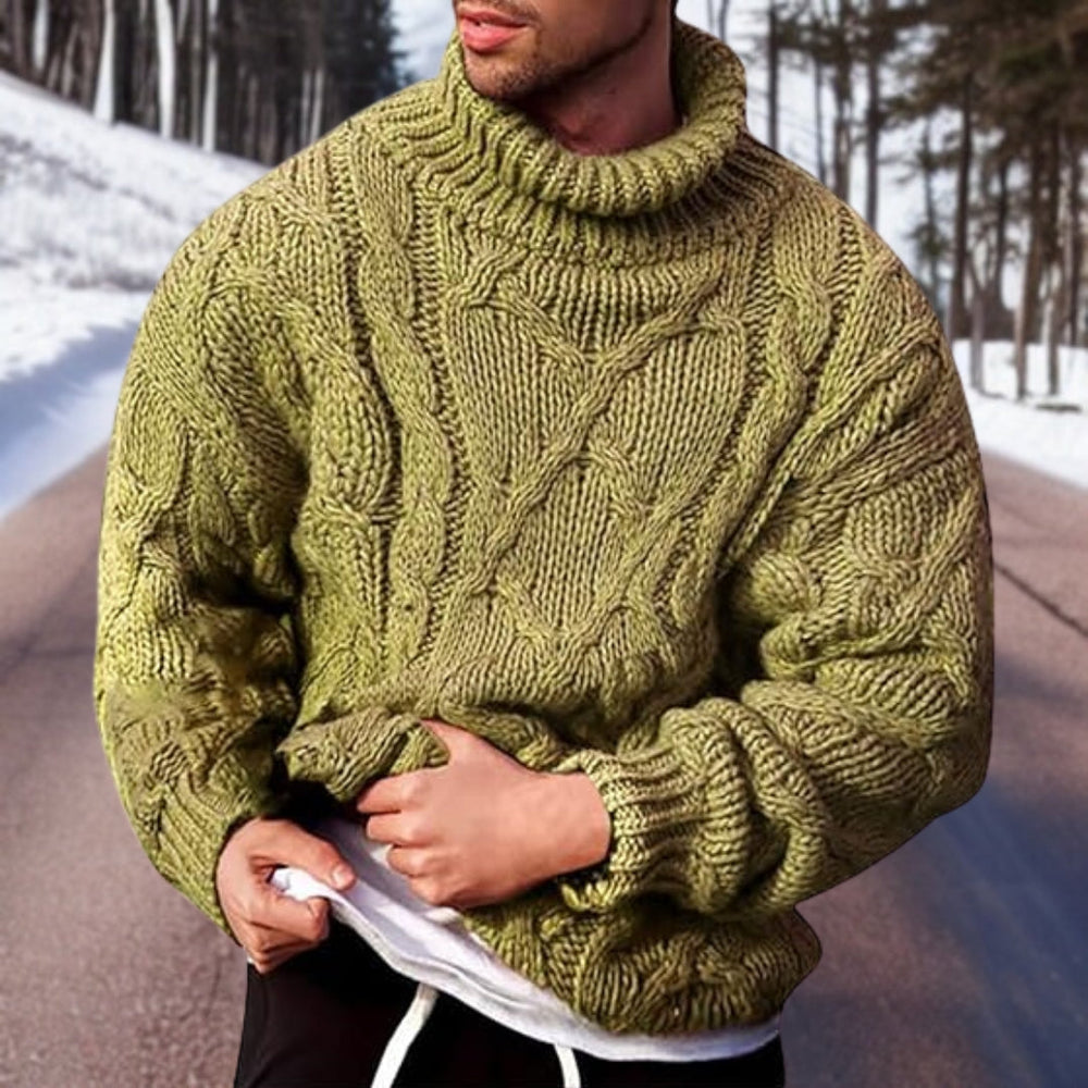 Daniel | Herren Rollkragenpullover mit grobem Zopfmuster - Elle Zürich