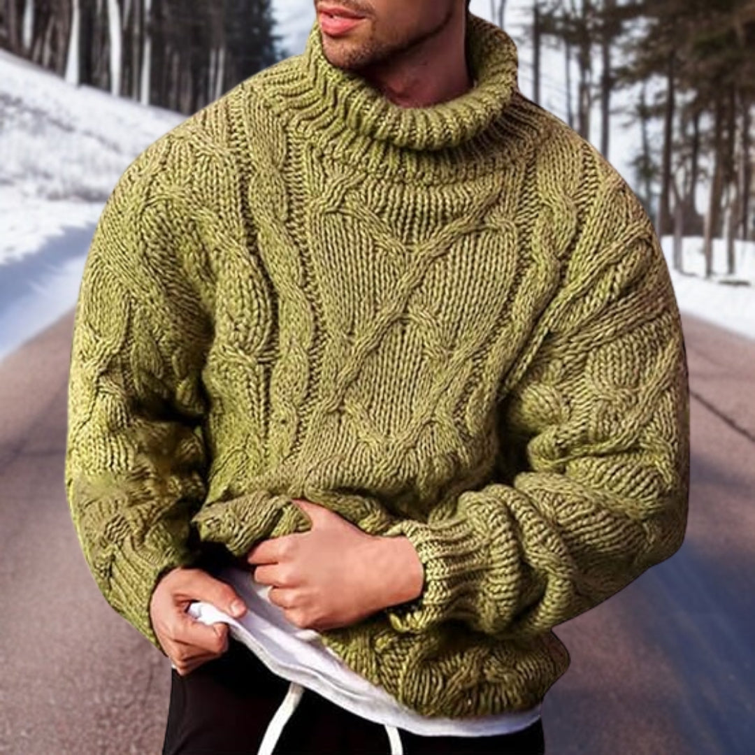 Daniel | Herren Rollkragenpullover mit grobem Zopfmuster - Elle Zürich