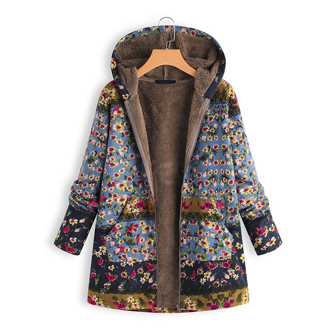 Kleurrijke Teddy Jas Lang Met Capuchon Dames - Elle Zürich