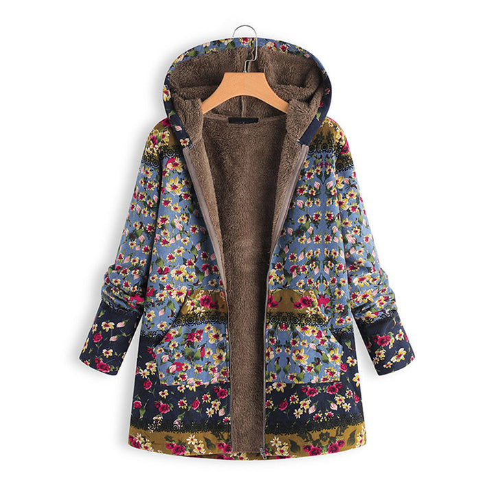 Kleurrijke Teddy Jas Lang Met Capuchon Dames - Elle Zürich