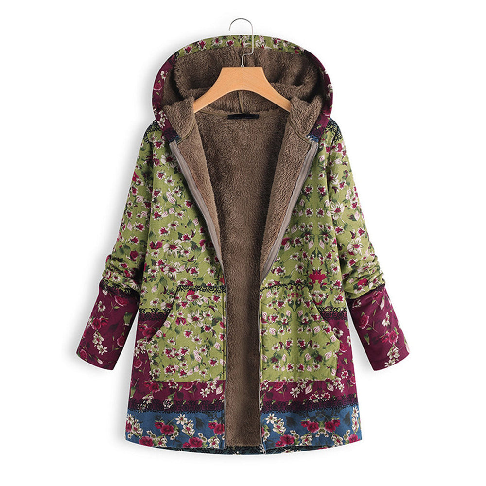 Kleurrijke Teddy Jas Lang Met Capuchon Dames - Elle Zürich