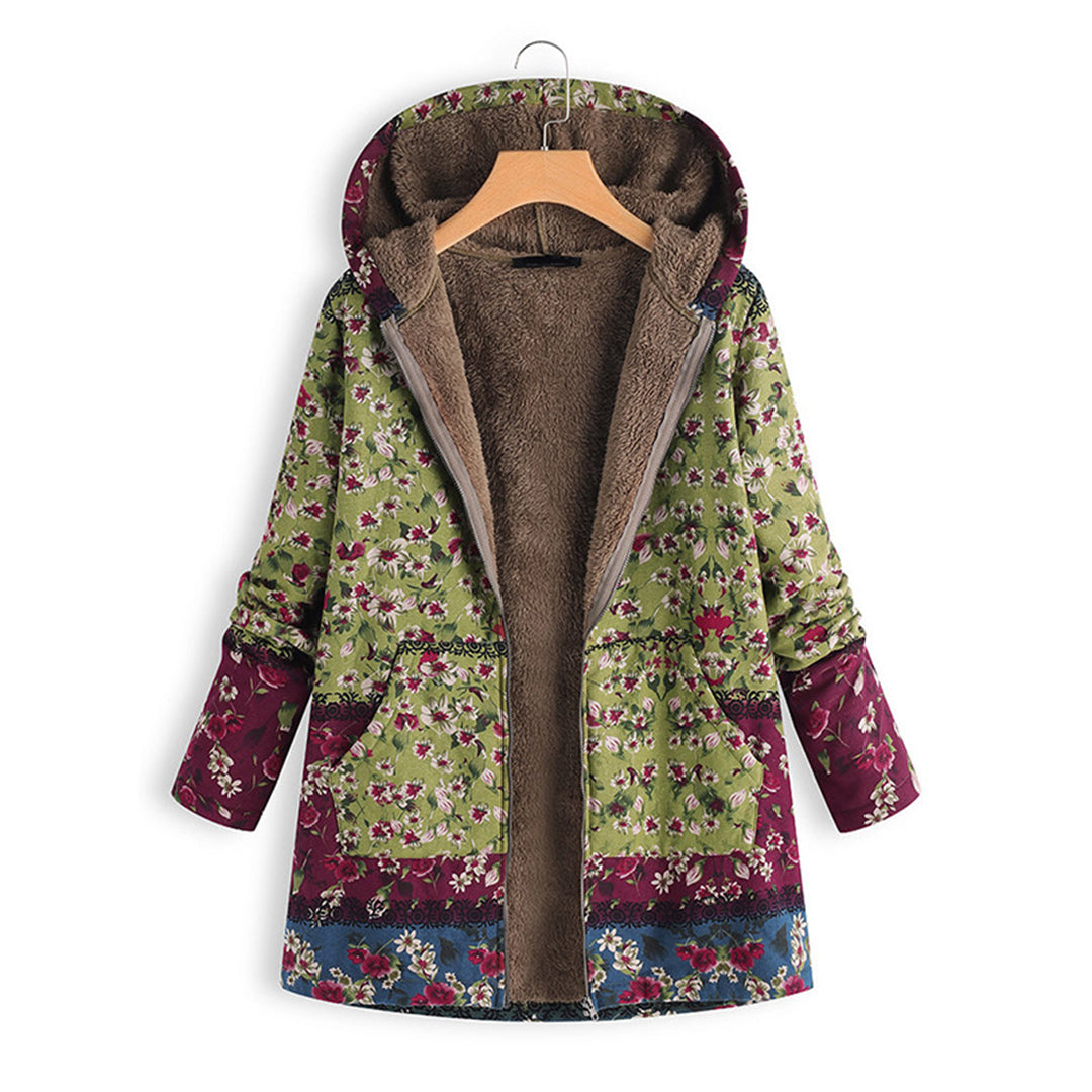 Kleurrijke Teddy Jas Lang Met Capuchon Dames - Elle Zürich
