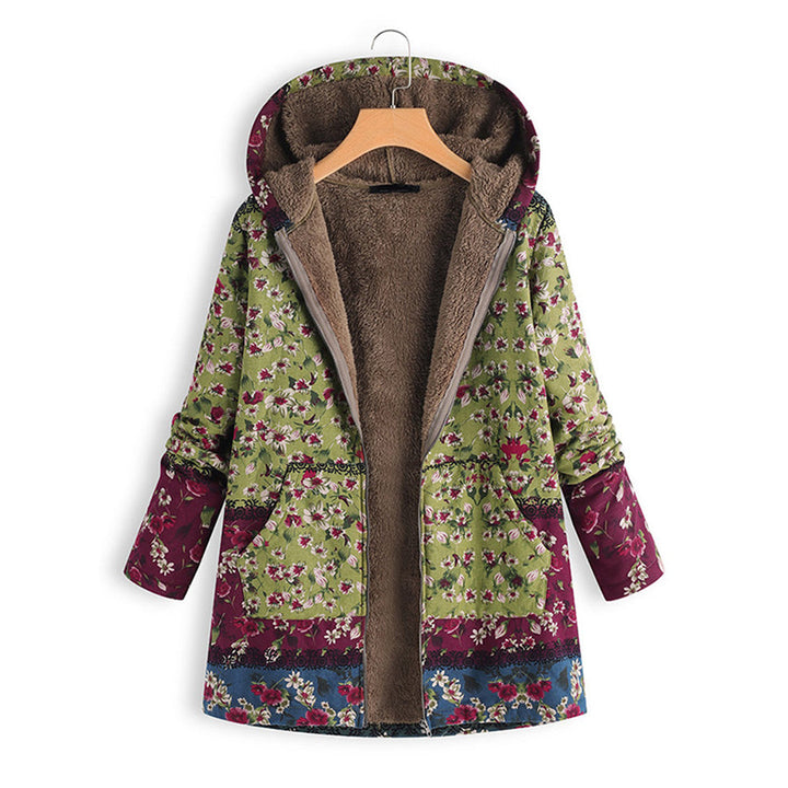 Kleurrijke Teddy Jas Lang Met Capuchon Dames - Elle Zürich