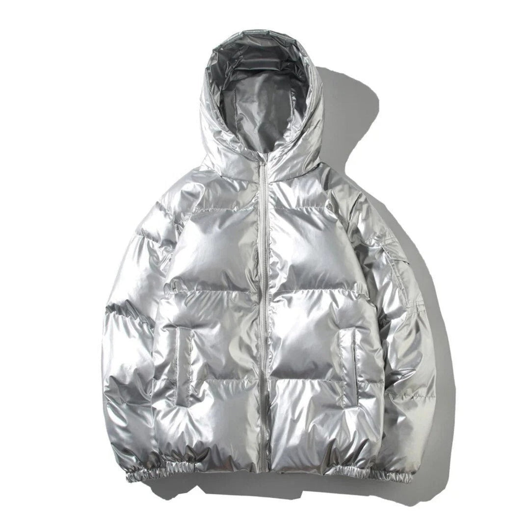 Armin | Herren Glänzende Pufferjacke Warmer Steppmantel