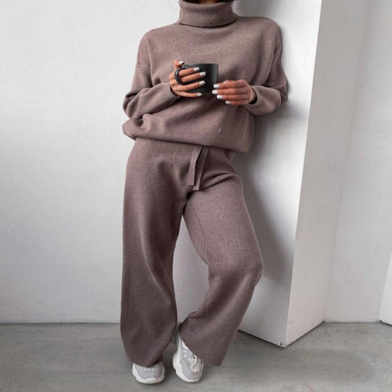Karin | Damen Gemütliches Loungewear Set mit Hohem Kragen - Elle Zürich