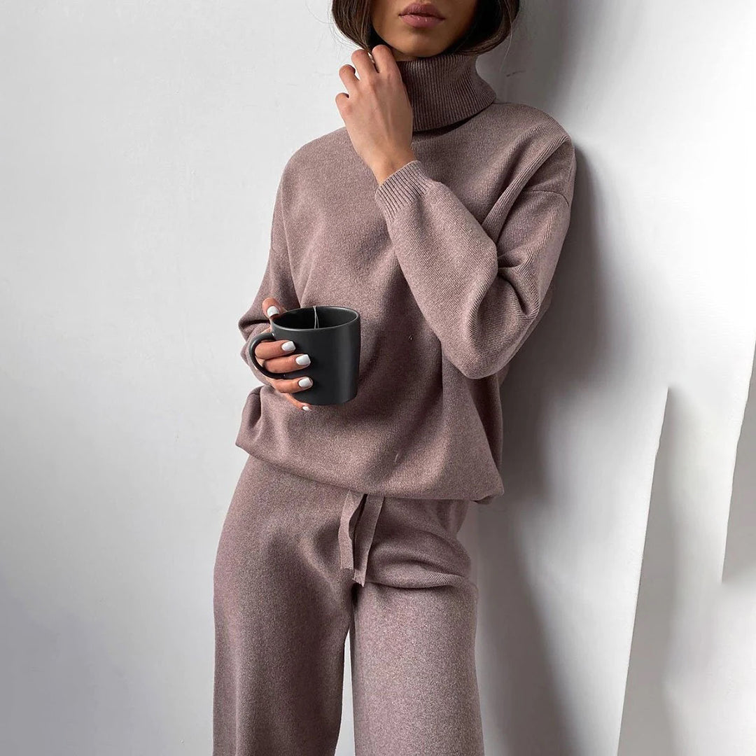 Karin | Damen Gemütliches Loungewear Set mit Hohem Kragen - Elle Zürich