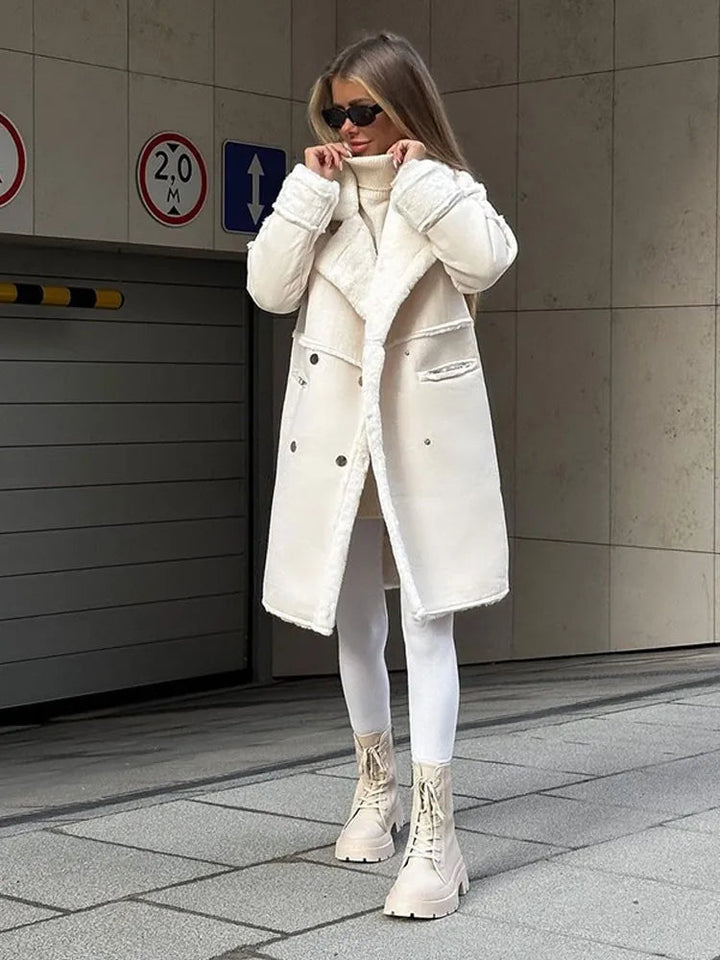 Hanna | Damen Winter-Shearlingmantel mit Knöpfen - Elle Zürich