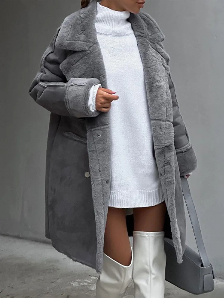Hanna | Damen Winter-Shearlingmantel mit Knöpfen - Elle Zürich