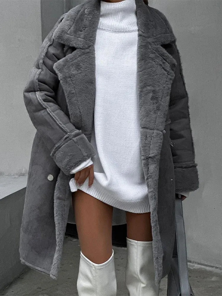 Hanna | Damen Winter-Shearlingmantel mit Knöpfen - Elle Zürich