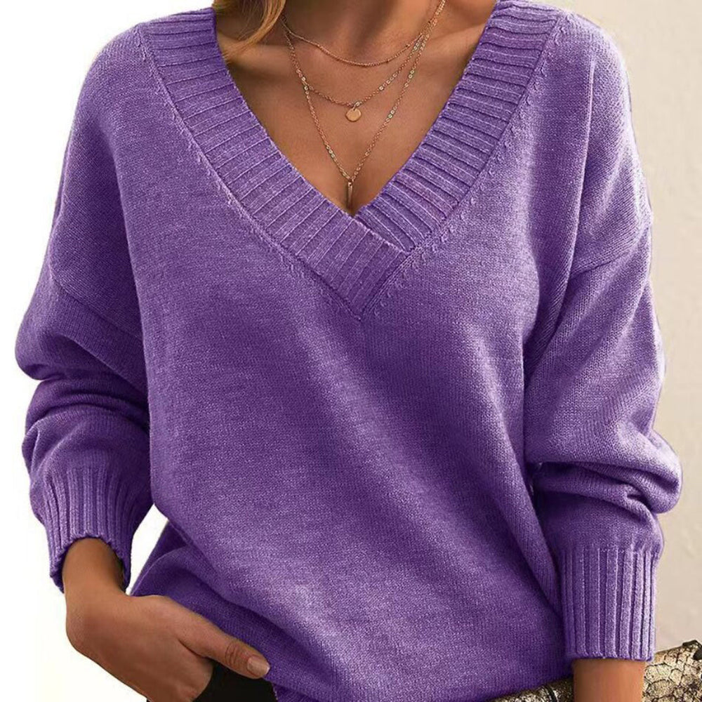 Edith | Lockerer V-Ausschnitt Pullover für Damen - Elle Zürich