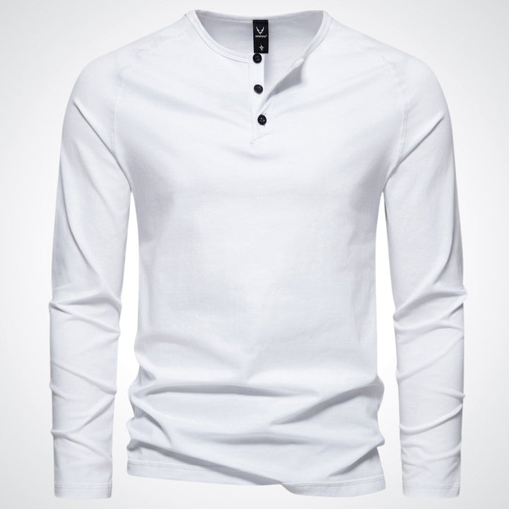 Lars | Herren Slim Fit Henley Langarmshirt - Elle Zürich