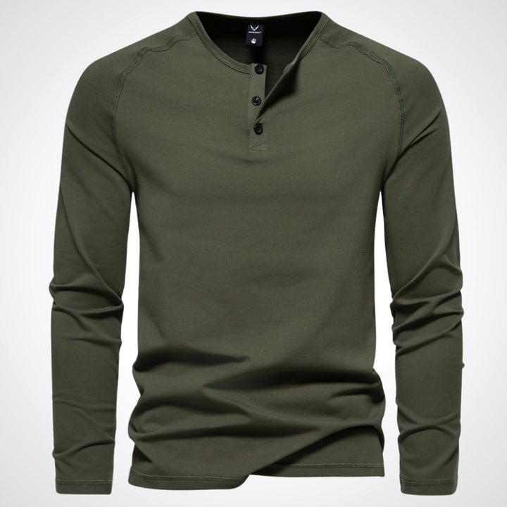 Lars | Herren Slim Fit Henley Langarmshirt - Elle Zürich