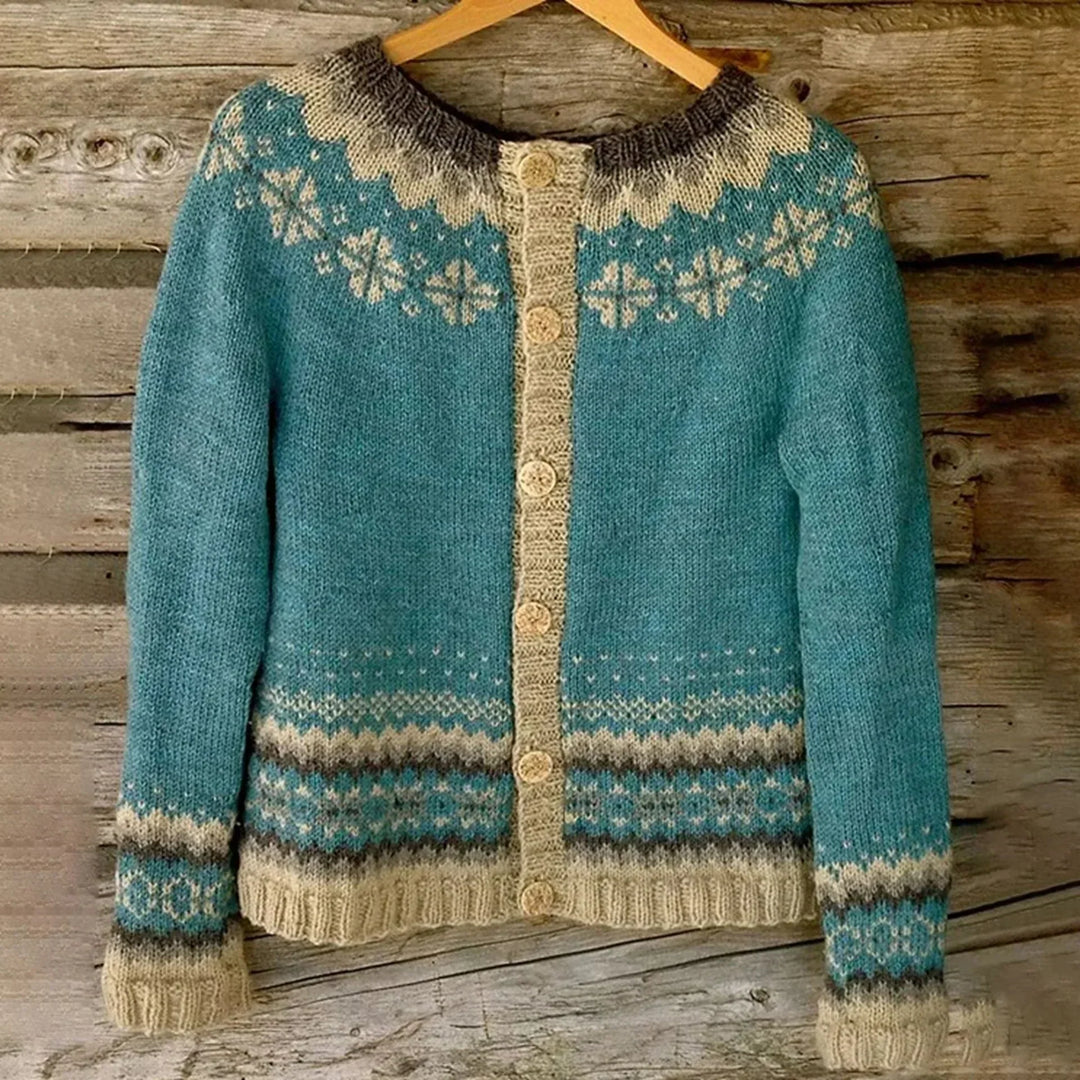 Anna | Damen Winter Nordische Strickjacke - Elle Zürich