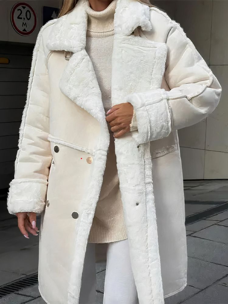 Hanna | Damen Winter-Shearlingmantel mit Knöpfen - Elle Zürich