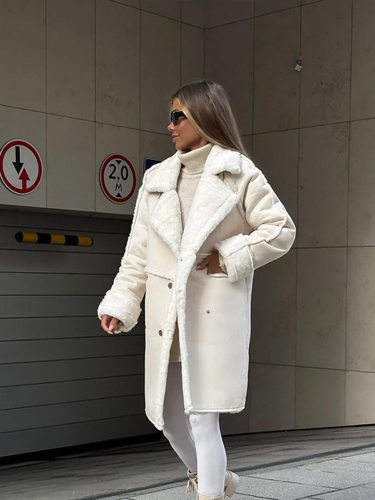 Hanna | Damen Winter-Shearlingmantel mit Knöpfen - Elle Zürich