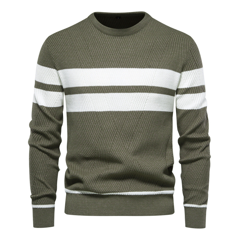 Roland | Stylischer Herren-Streifenpullover mit Rundhalsausschnitt - Elle Zürich