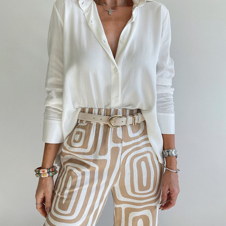 Karla | Damen Bluse und Geometrische Hose Set - Elle Zürich