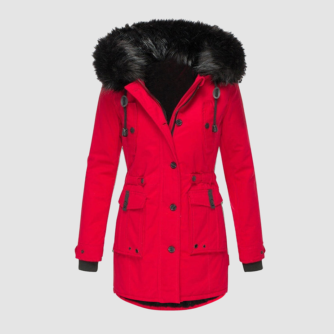 Karin | Damen Winterparka mit Kunstfellkapuze - Elle Zürich