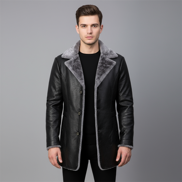 Kurt | Herren Winter Lederjacke Mit Warmer Fellfütterung
