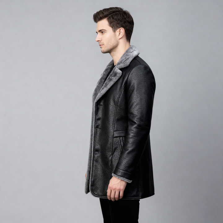 Kurt | Herren Winter Lederjacke Mit Warmer Fellfütterung