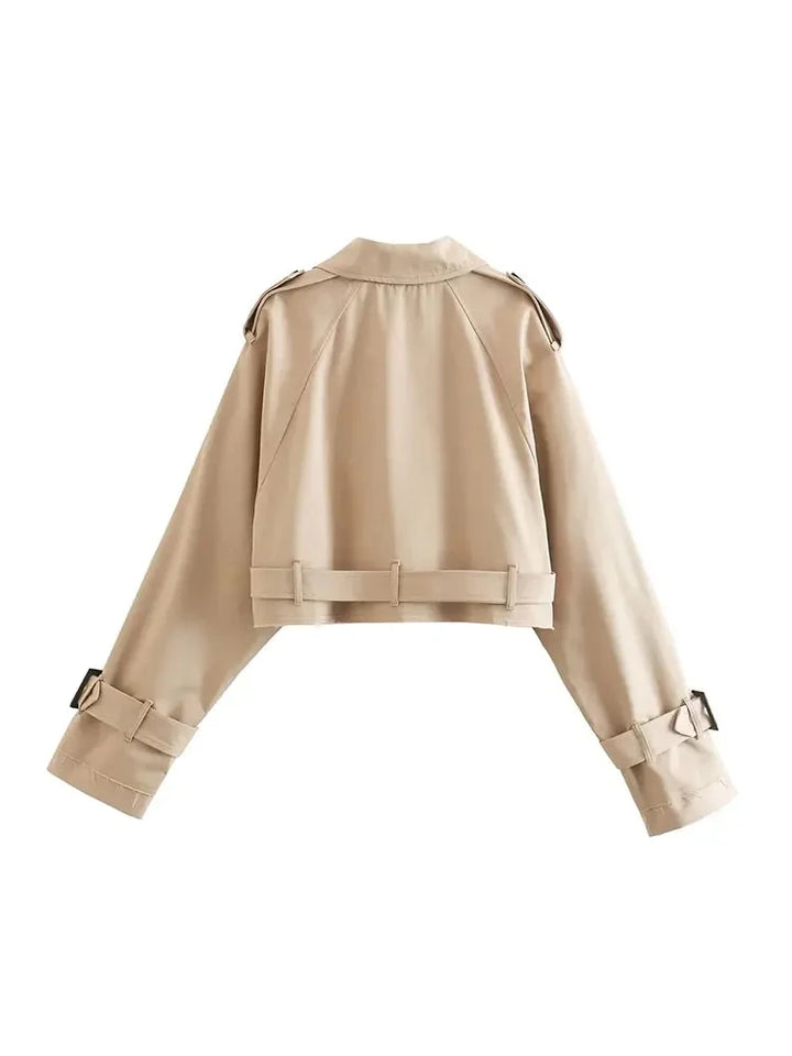 Greta | Frauen Winter-Cropped-Jacke mit Gürtel - Elle Zürich