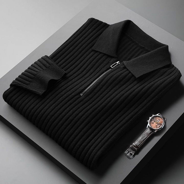 Andreas | Herren Rippstrick Halb-Zip Pullover - Elle Zürich