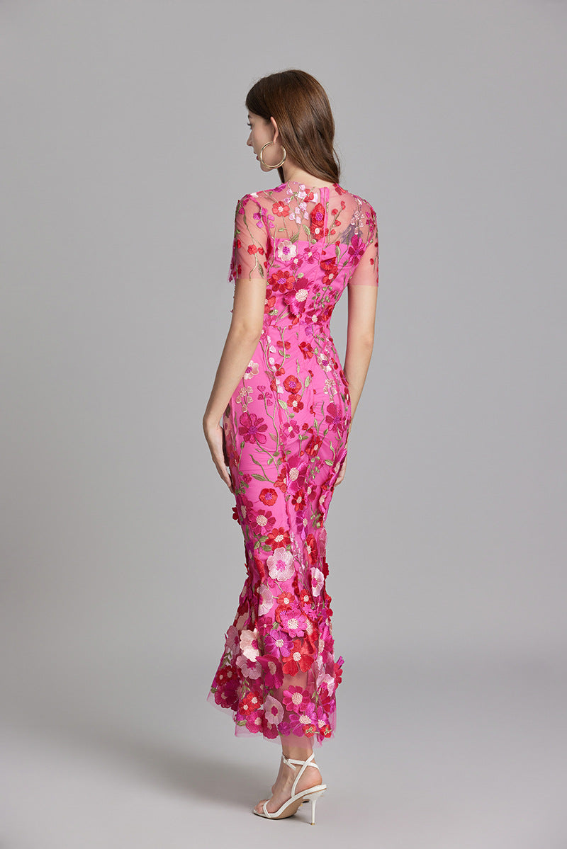 Lara | Elegantes Blumenkleid aus Mesh - Elle Zürich