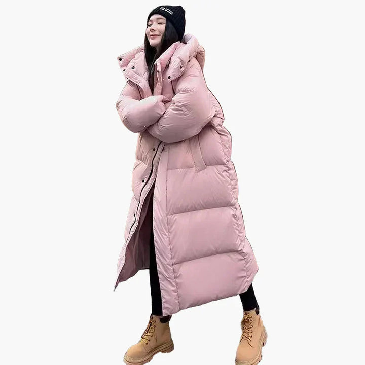 Johanna | Damen Langer Oversized Steppmantel Winterjacke