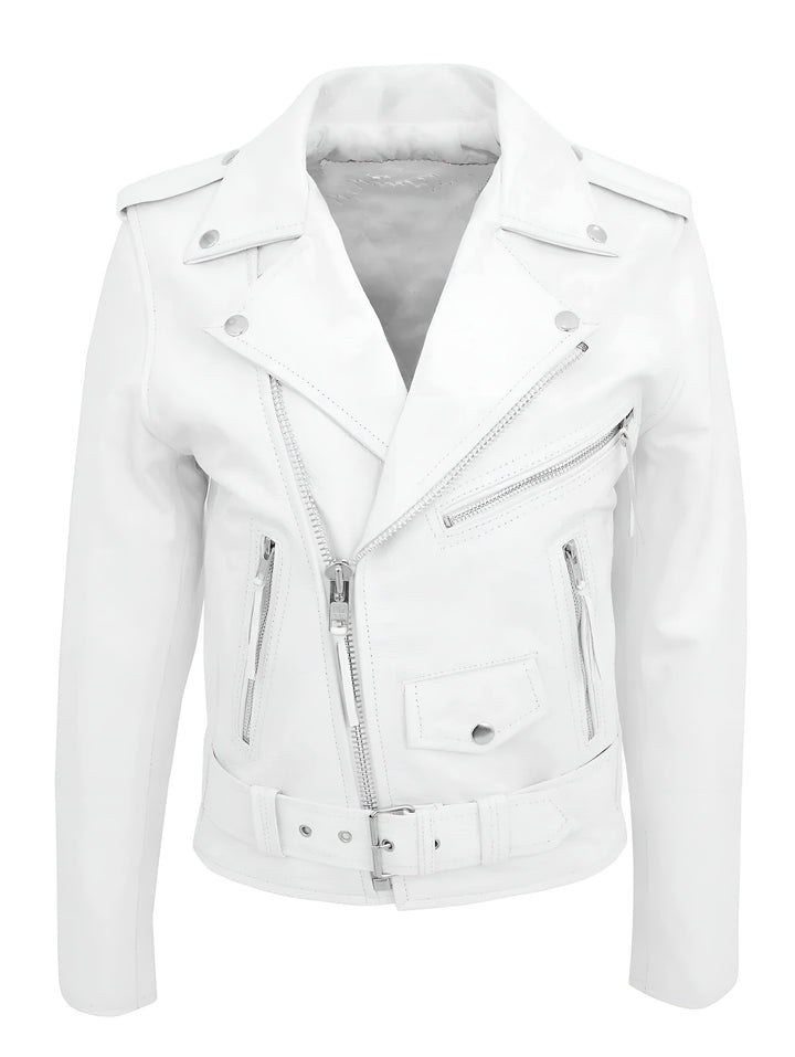Austin | Herren Winter Leder-Bikerjacke mit Gürtel