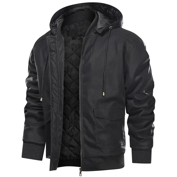 Roland | Herren Winter-Bomberjacke mit Kapuze und gestepptem Futter - Elle Zürich