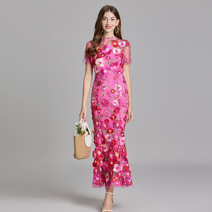 Lara | Elegantes Blumenkleid aus Mesh - Elle Zürich
