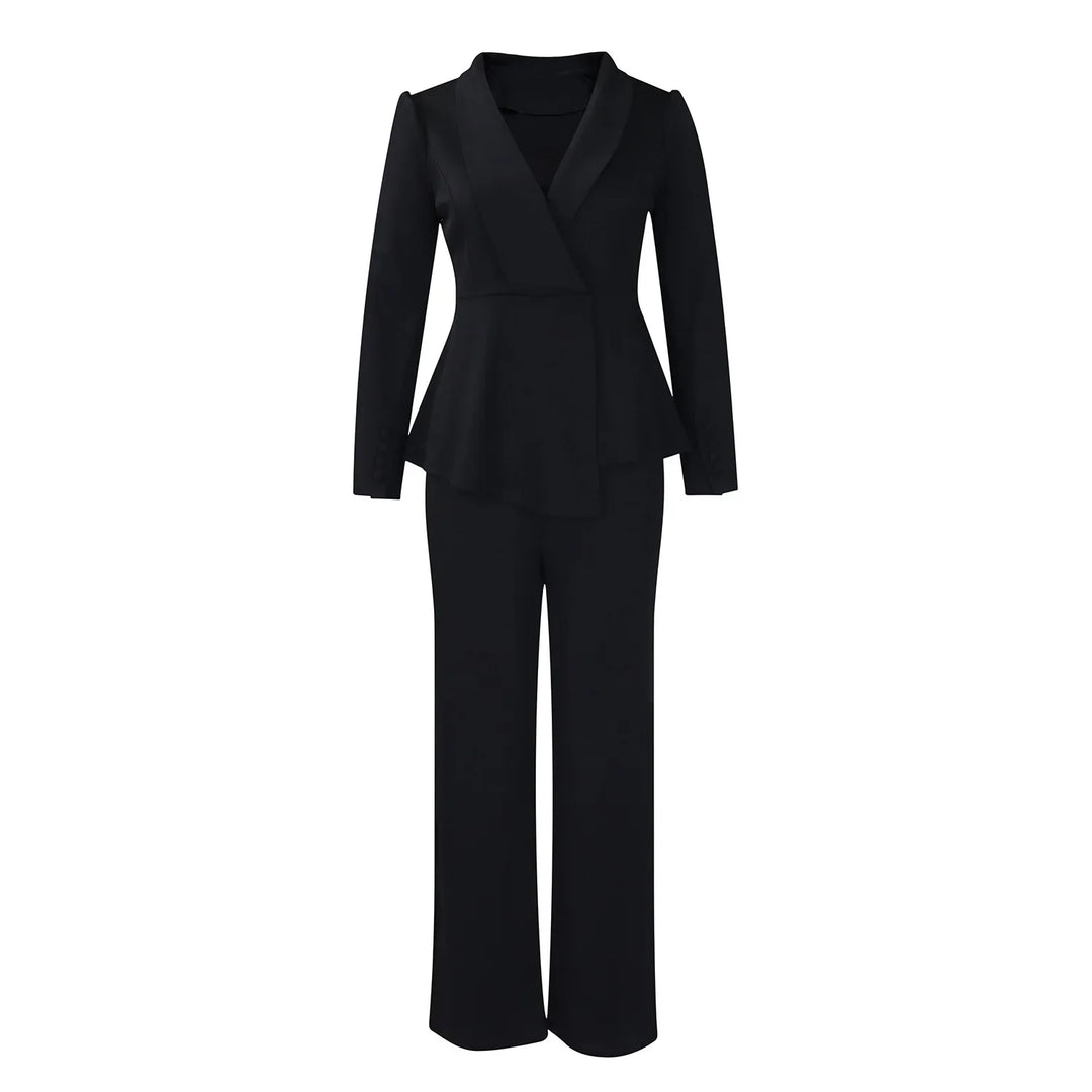 Nicole | Schickes Formelles Anzugset mit Tailliertem Langen Blazer für Damen