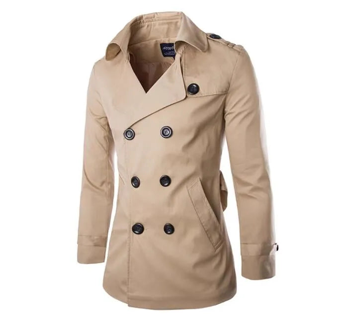 Dominic | Herren Zweireihiger Trenchcoat für den Herbst
