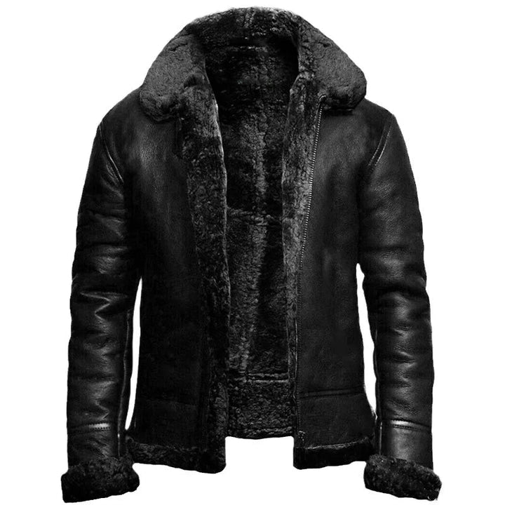 Oliver | Herren Winter Leder Shearling Jacke mit Fell