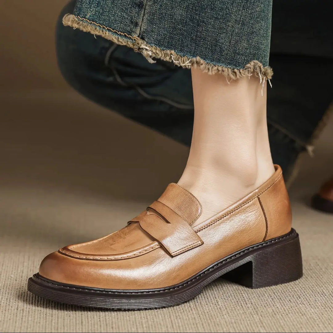 Barbara | Klassische Damen Leder T-Riemchen Schuhe