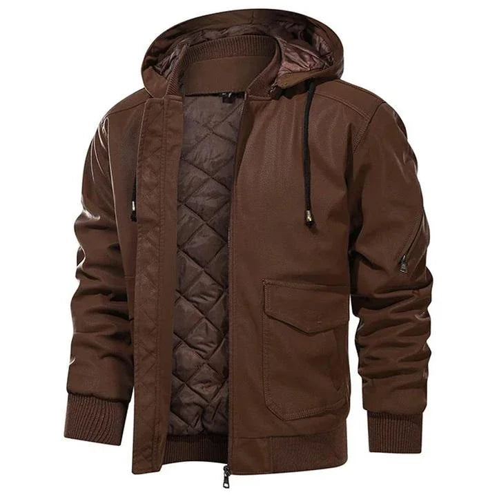 Roland | Herren Winter-Bomberjacke mit Kapuze und gestepptem Futter - Elle Zürich
