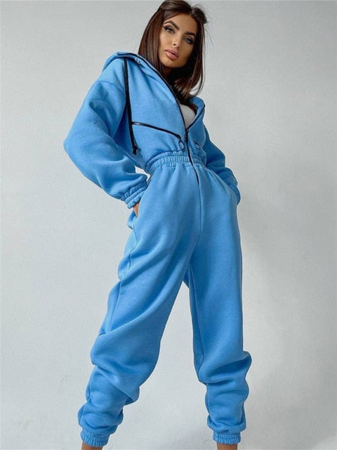 Gudrun | Gemütlicher Jumpsuit mit Kapuze und Reißverschluss - Elle Zürich